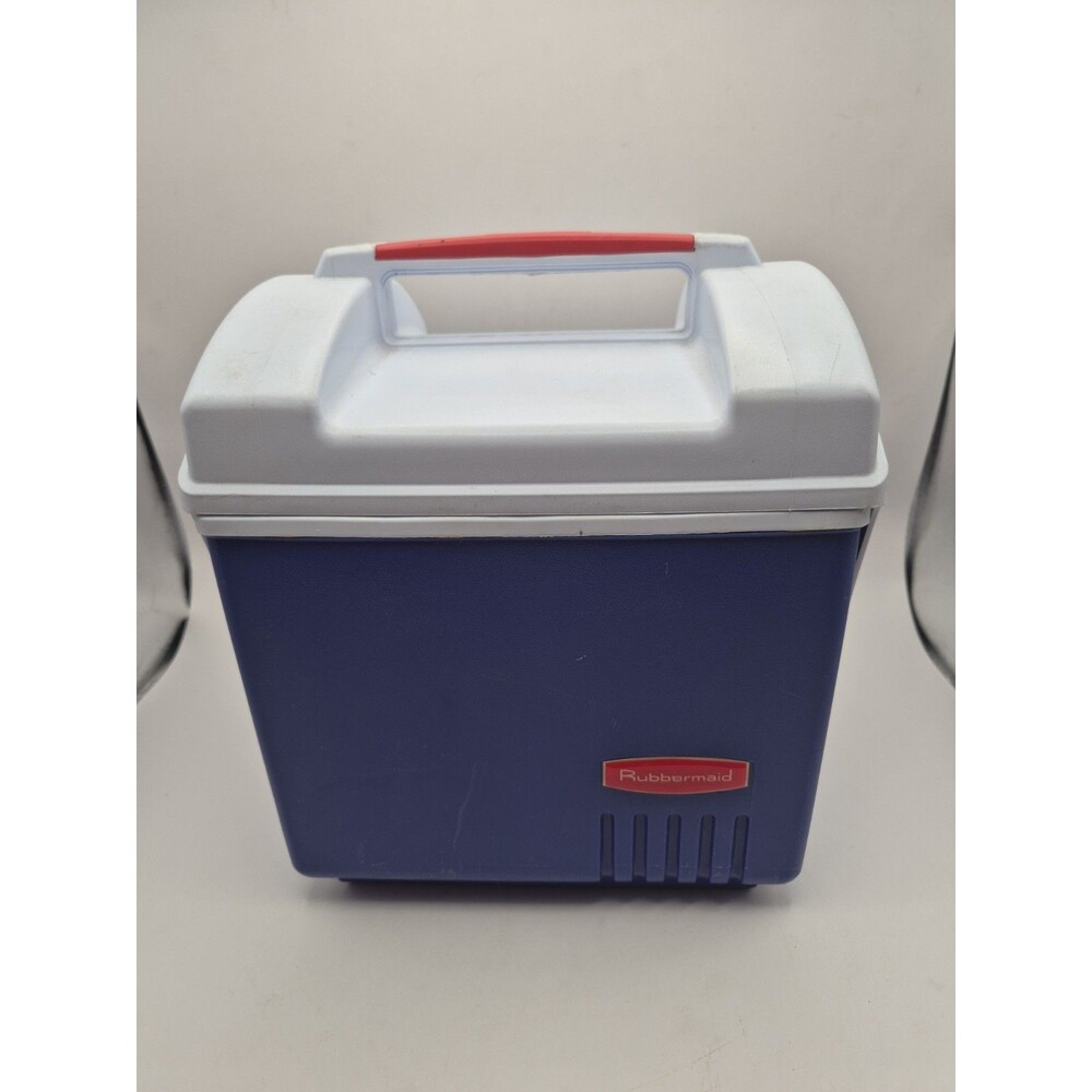 Rubbermaid Vintage Personal Can Cooler Lunch Box Travel 6 Pack 1810 Blue White